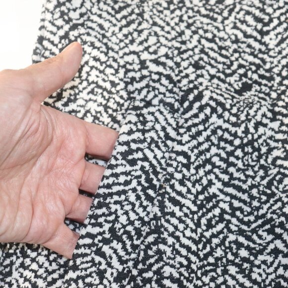 Lands End Herringbone Sleeveless Ponte Pencil Dress Black White Pockets Size 8 - Picture 5 of 15